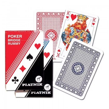 Piatnik Poker-Bridge-Rummy kortos 1 vnt. (raudonos arba mėlynos)